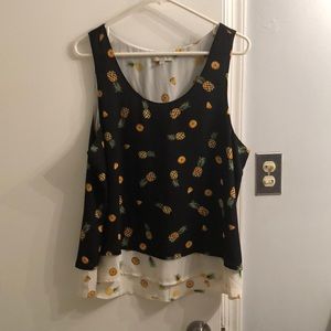 Pineapple theme sleeveless top